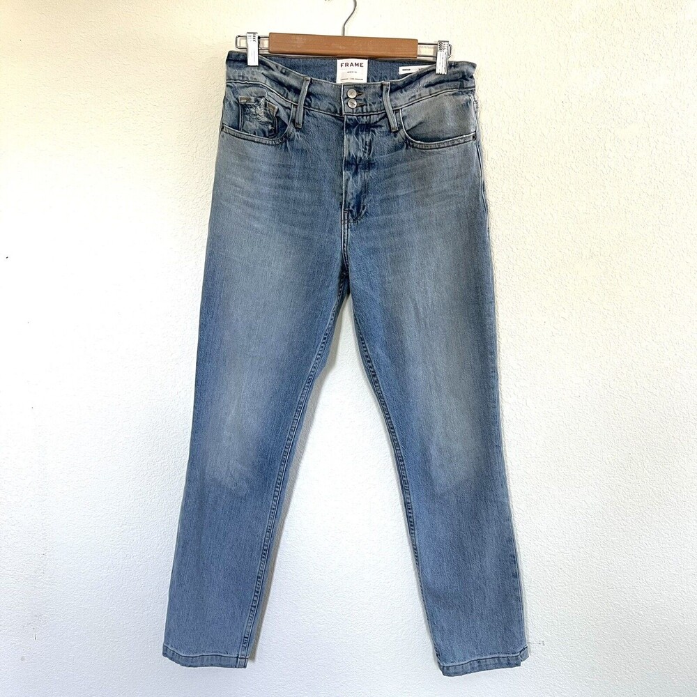 Frame Denim Womens Heritage Le Sylvie Slender Straight Jeans Light Wash 29